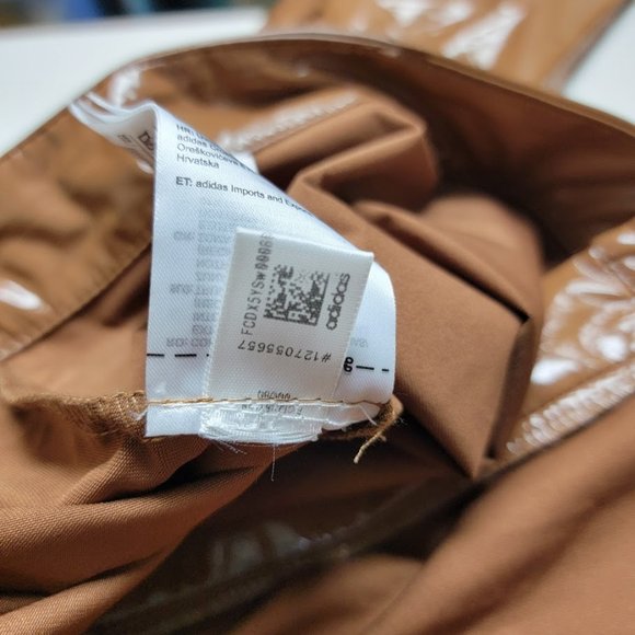 Adidas x Ivy Park Womens Wild Brown Latex Pants Size 4X Embroidered Logo Beyonce - Picture 15 of 16